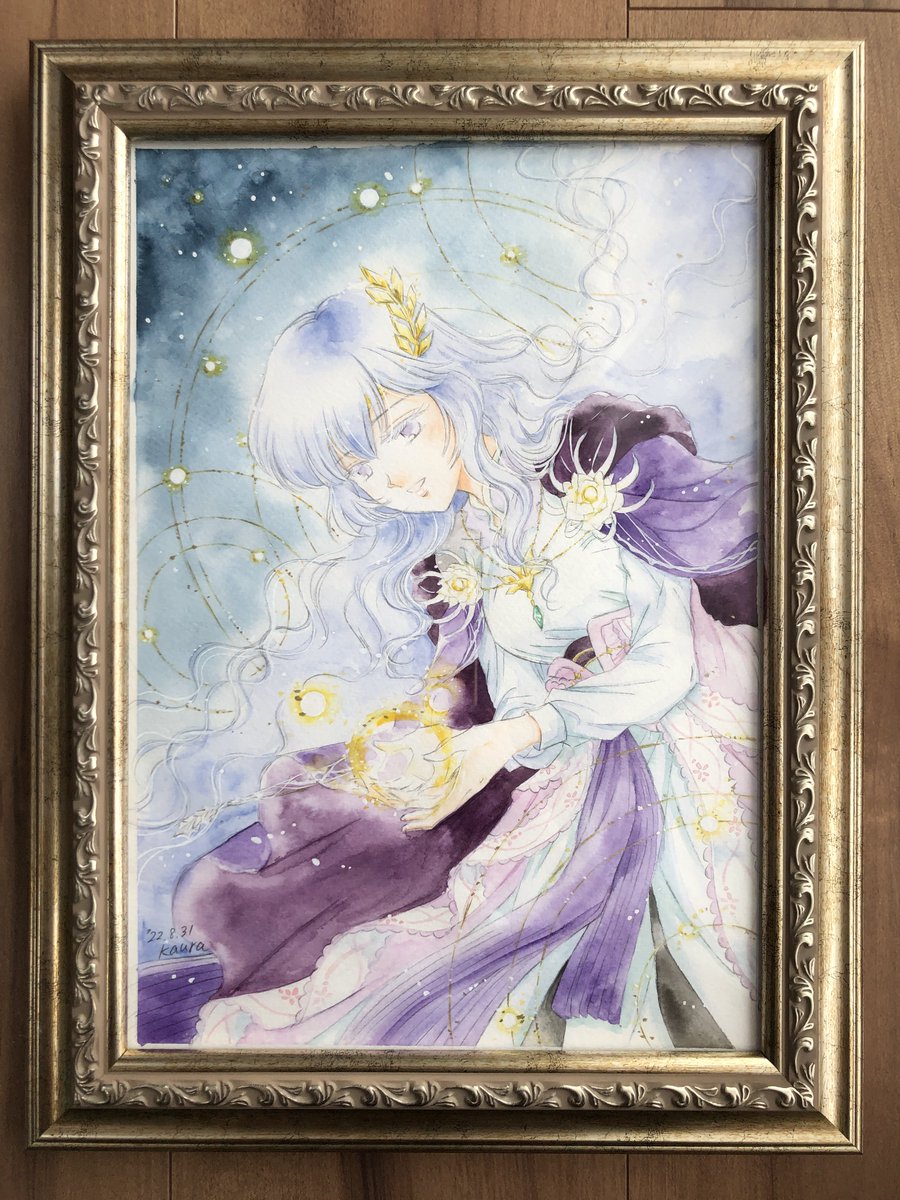 先日のディアドラ、 透明水彩始めてから、ずっと憧れていた額装をして