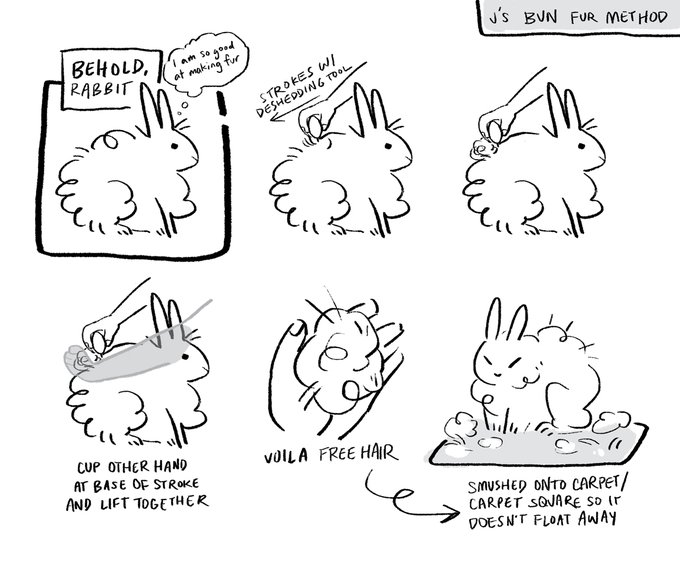 adfjsaflfadhshh doodley rabbit floof grooming method @steelwithteeth

(using the small SleekEZ brush) 