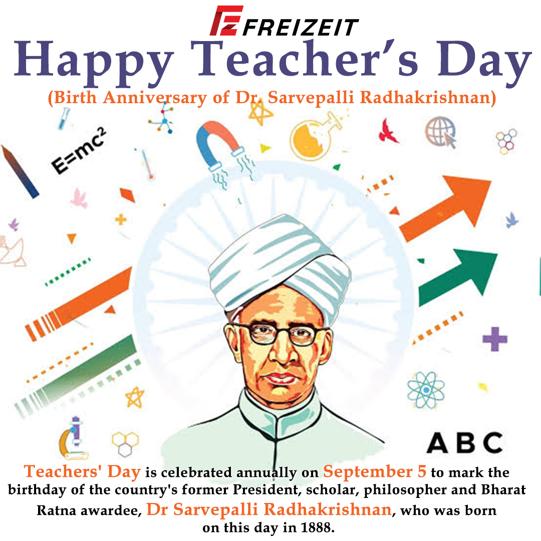 freizeit_m's tweet photo. #FreizeitMedia #Wishes all the #teachers who have been & continue to be the #guiding_light in the most #selfless way, a very #HappyTeachersDay🙏...
.
#DrSarvepalliRadhakrishnan #FormerPresident #September5th #शिक्षक_दिवस #डॉ_सर्वपल्ली_राधाकृष्णन #OnThisDay #mondaymotivation https://t.co/NbvPDgV3Lo
