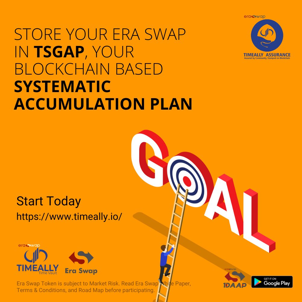 EraSwapTech's tweet photo. Store your Era Swap in #TSGAP– Era Swap blockchain-based Systematic Accumulation Plan

Limited period offer: https://t.co/JxJG22k7IK

#TimeAlly Super Goal Achiever Plan: https://t.co/qMwMjdR9NP

#TimeAllyPET https://t.co/xNWR2X1xLC