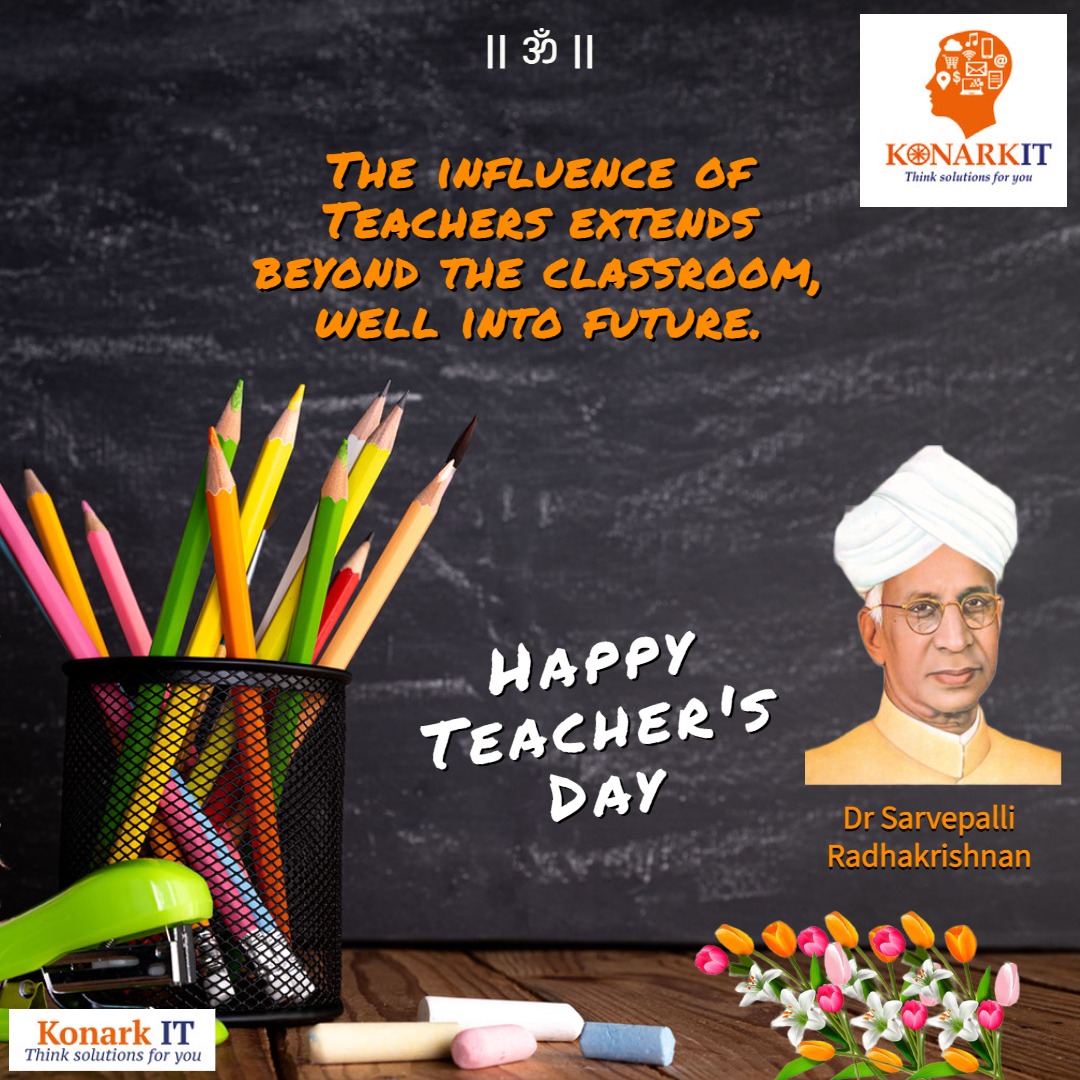KonarkIt's tweet photo. Happy Teacher’s Day

The influence of Teachers extends beyond the classroom, well into future.

#teachersday #teacher #teachers #happyteachersday #education #School #Classroom #guru #konarkit #ERP #ITsolutions https://t.co/QZkLX11PkF
