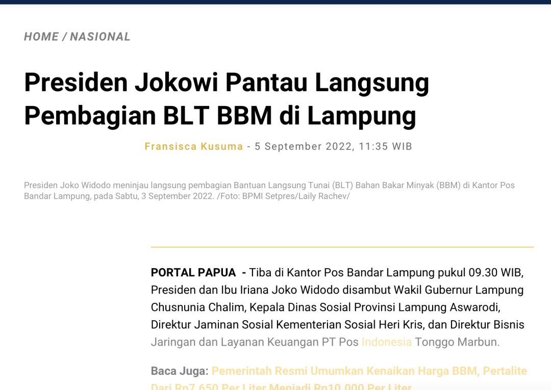 chikaloletta's tweet photo. Presiden Panutan Bangsa
Ekonomi Tetap Terjaga
#BLTBBMTepat #BLTBBMTepat #BLTBBMTepat
#KenaikanBBM #BLTBBMTepat #BLTBBMTepat https://t.co/gcpwspovET