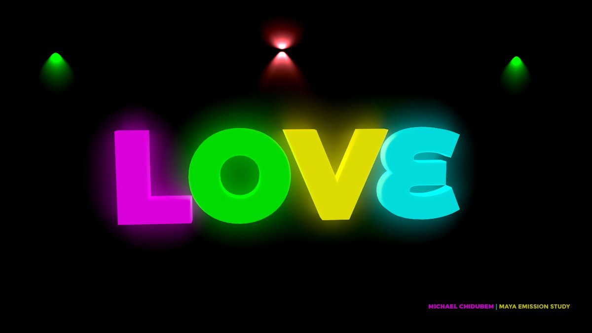 mikeberechi's tweet photo. Although this was a quick 3D study/exercise, I have no doubt that LOVE is the greatest! 😍 May you show some love to everyone you encounter today. 
+++++++++++++++++++++++
#love #3d #practice #emission #maya #exercise #3danimation #study #capetown #colours #photometric https://t.co/gJVVEIsL3L