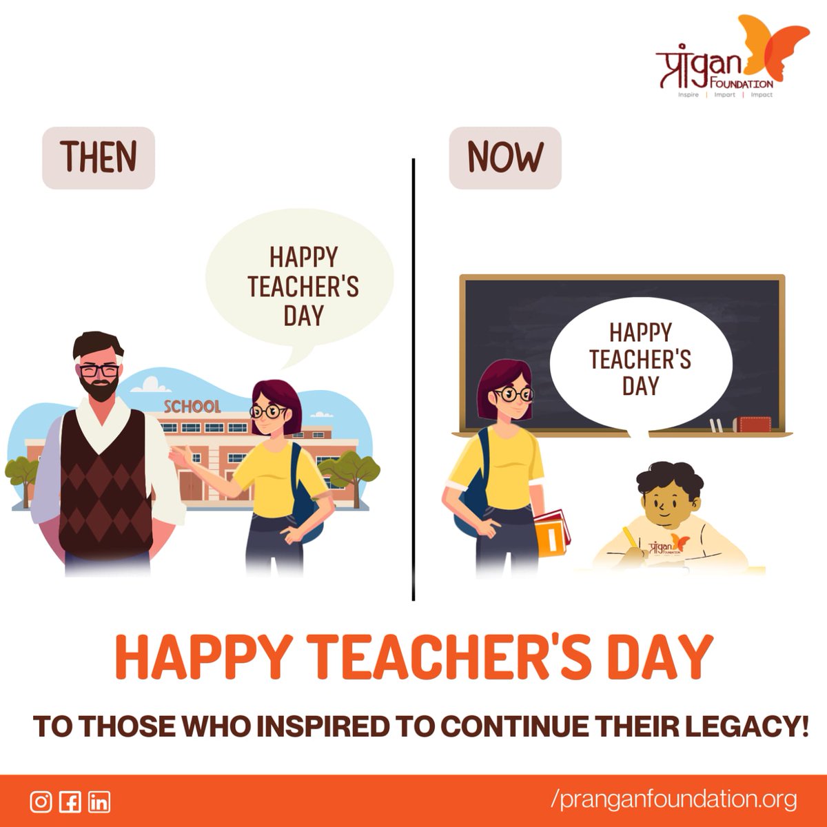PranganF's tweet photo. Happy Teacher's Day!✨🧡💛
.
.
#pranganfoundation #pranganfoundationindia #prangan #teaching #learning #students #educators #progress #education #teacher #teachersday #teachersday2022 https://t.co/nlSU4nqutQ