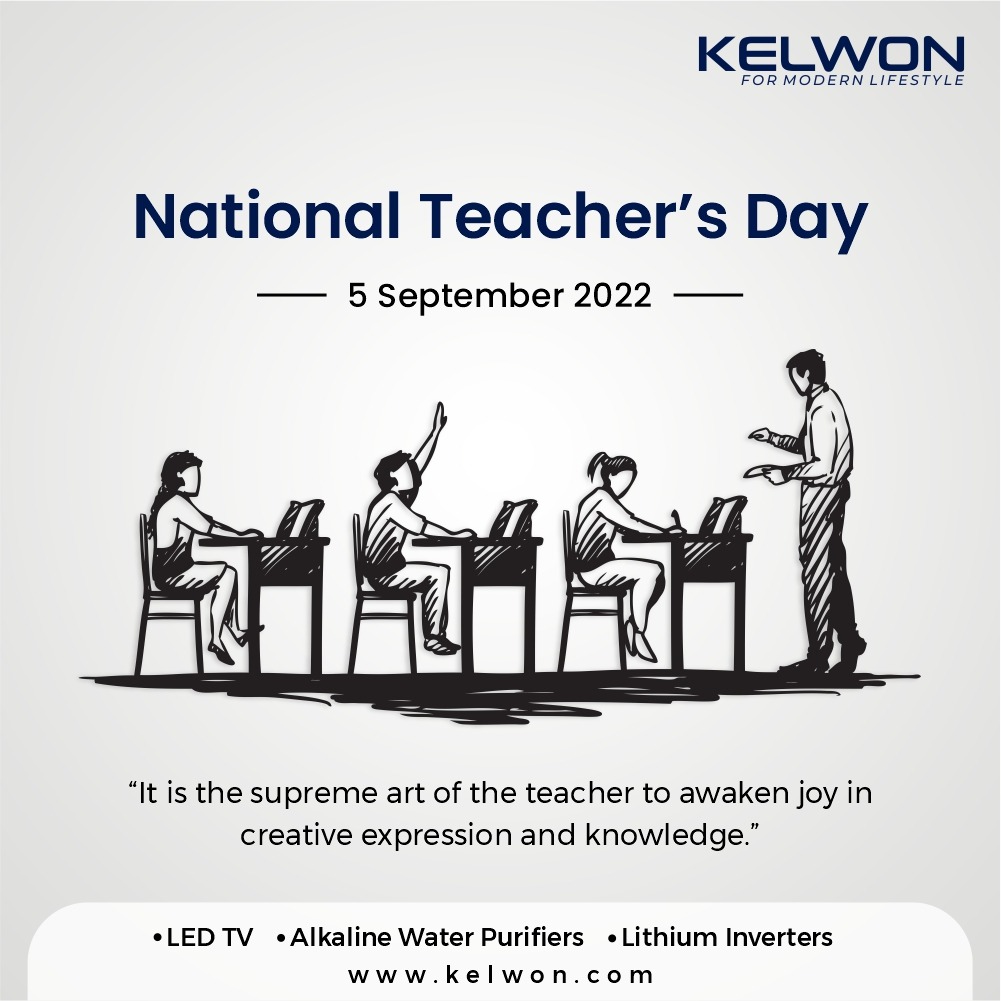 KelwonIndia's tweet image. The best teachers don’t give you the answer, but they spark within you the desire to find the answer yourself. Happy Teacher's Day!

#kelwon #KelwonInverter #kelwonLEDTV #kelwonwaterpurifier #teachers #teachersday2022 #HappyTeachersDay