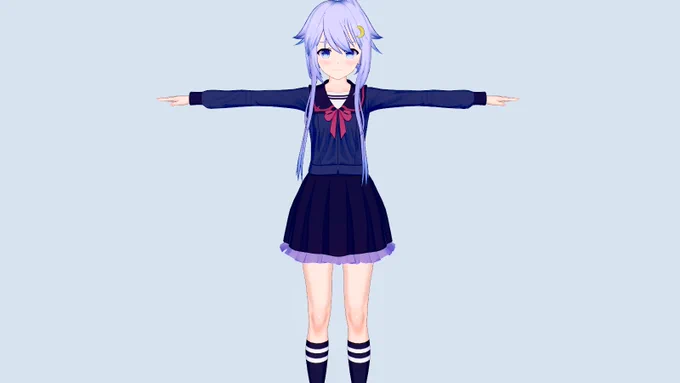 現在、弥生ちゃんのテクスチャいじいじしてます。結構面倒だ………#艦これ#コイカツ 