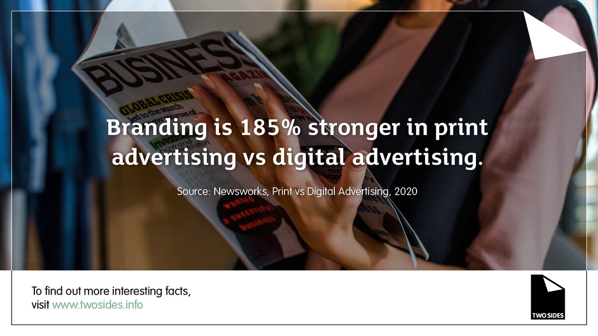 Did you know, branding is 185% stronger in #printadvertising vs #digital advertising? 

Click the link for more interesting #paperbased facts:
twosides.info/get-the-facts-…

#print #paper