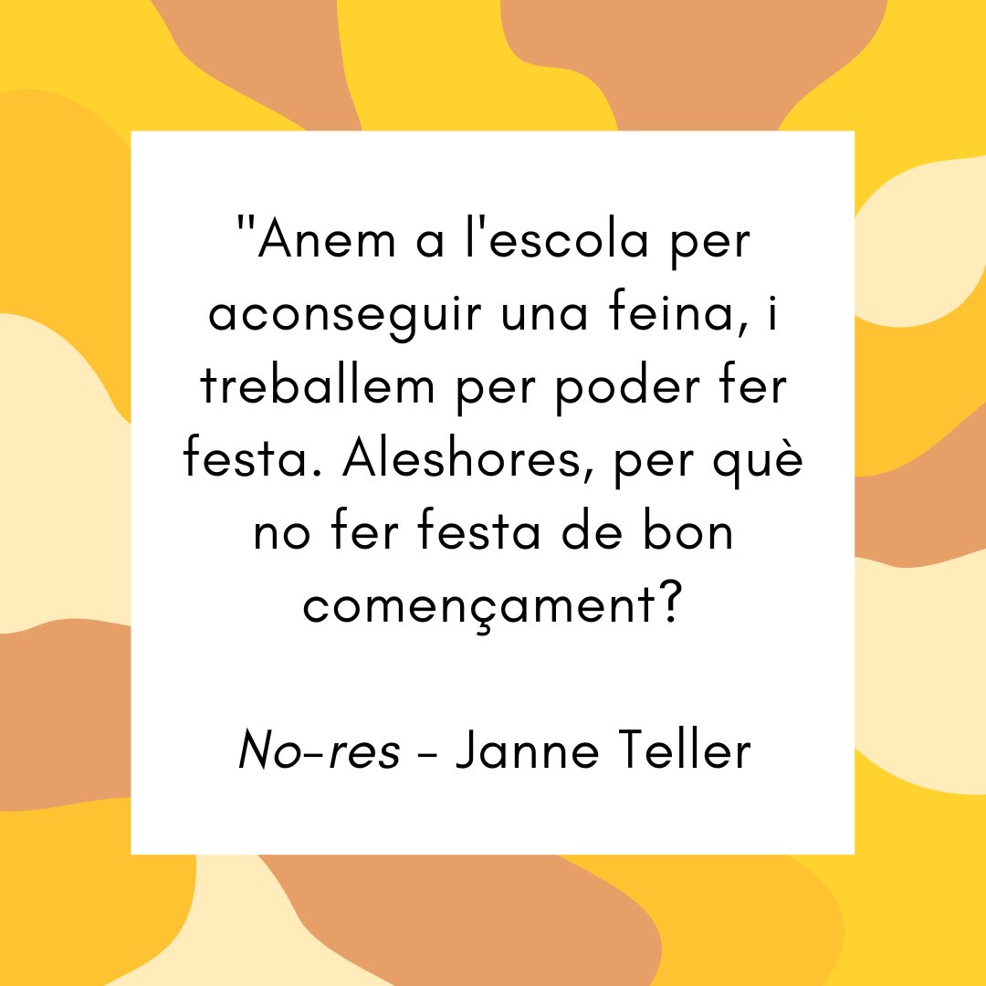 citesdellibres's tweet photo. "Anem a l'escola per aconseguir una feina, i treballem per poder fer festa. Aleshores, per què no fer festa de bon començament?"

No-res de Janne Teller.

Comanegra, 2021.

Traducció de Sofia Pasqual Pape.

@Comanegra #JanneTeller #NoRes #cites #lij #escola #festa https://t.co/p2kPkkqdMY