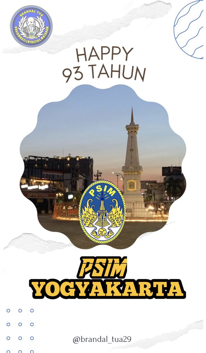 brandal_tua29's tweet photo. doa terbaik menyertaimu @PSIMJOGJA || @Brajamusti_YK 
Harapan kita masih sama, naik kasta harga mati!

#stron9to93ther #bmtertib #psimjogja #LE93ND https://t.co/rVatWkVlo3