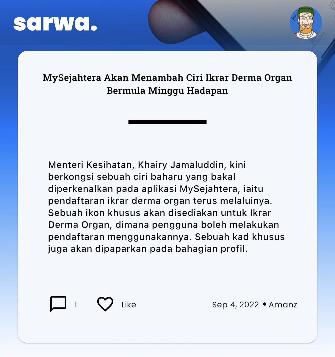 magmalaya's tweet photo. Aku pernah juga dengar, dari orang agama; derma organ ni tak dibenarkan dalam Islam sebab badan kita semua milik Allah.

Tapi, banyakkan membaca, aku bagi link dari Pejabat Mufti dekat reply. https://t.co/2XikccrD8c