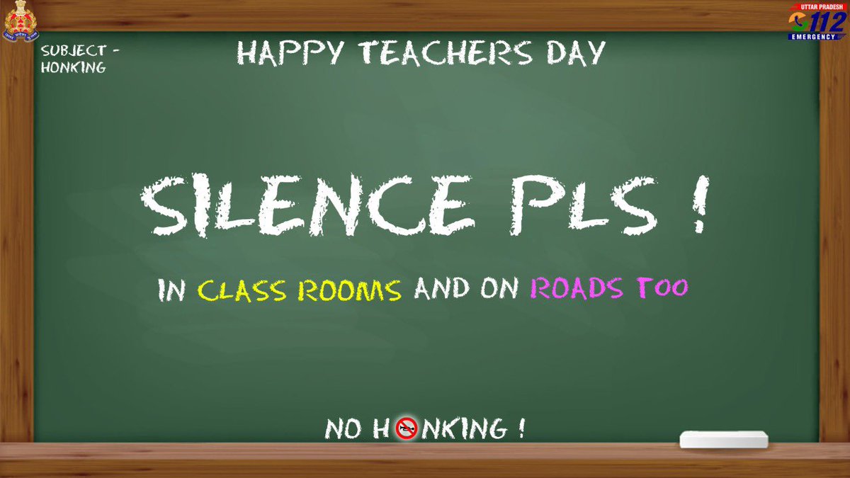 Uppolice's tweet photo. 'Be a CLASS-apart'
Just like we avoid making noise in the classrooms, we should maintain peace on the roads too.
#happyteachersday
#TeachersDay2022
#AvoidHonking https://t.co/HiAPEwyPIW