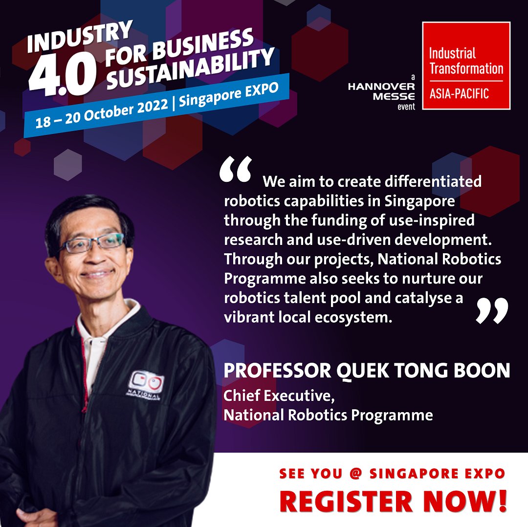 [MEET OUR EXHIBITORS 🤝💼] It is our pleasure to welcome National Robotics Programme,  as our exhibitor this year!
.
Meet them @ ITAP 2022, REGISTER NOW: bit.ly/3a3ZsHs
.
#ITAP2022 #industrialtransformation #industrialtransformation #industry40 #i40 #industry4point0