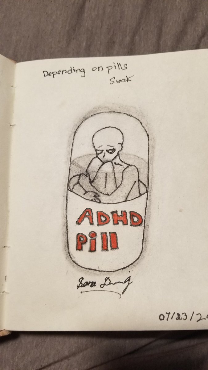 Littledemon154's tweet photo. I Drew how #ADHD feels for me. I also do #comissions if you want to see more drawings https://t.co/o1Z7JtdN8G