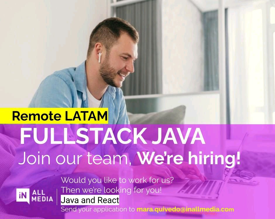 LarbJay's tweet photo. Fullstack JAVA Developers needed!
🏖 100% Remote ✅
👥 Great community ✅
💯 Full-Time &amp; Permanent ✅

If you're interested, send your Application and CV to mara.quivedo@inallmedia.com

#TechIsHiring #Job https://t.co/KULkQPiAMN