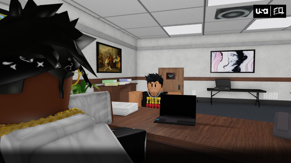 FedOn2021's tweet photo. After an argument in FO HQ @DizBumm and @IAmJerichoRBLX get into a heated argument!

@DizBumm tells the fellow shareholder that he OWNS a bigger percentage then him therefore he can book him in a match! @DizBumm picks @ScoooterM as his opponent! 

Match ends with Jericho on top! https://t.co/IE1UlAT8mT