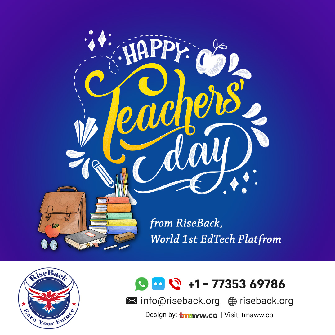 RiseBack1's tweet photo. A teacher is the Lamp of the Nation. Salute to all the teachers of the nation. "Happy Teachers’ Day."
#HappyTeachersDay #teachers #students #graduation #onlinedegree #AffordableEducation #undergraduatesprogram #riseback #ma #BCOM #BBA #MBA #MCA #BCA #digitalmarketing https://t.co/NS2e18TmvI