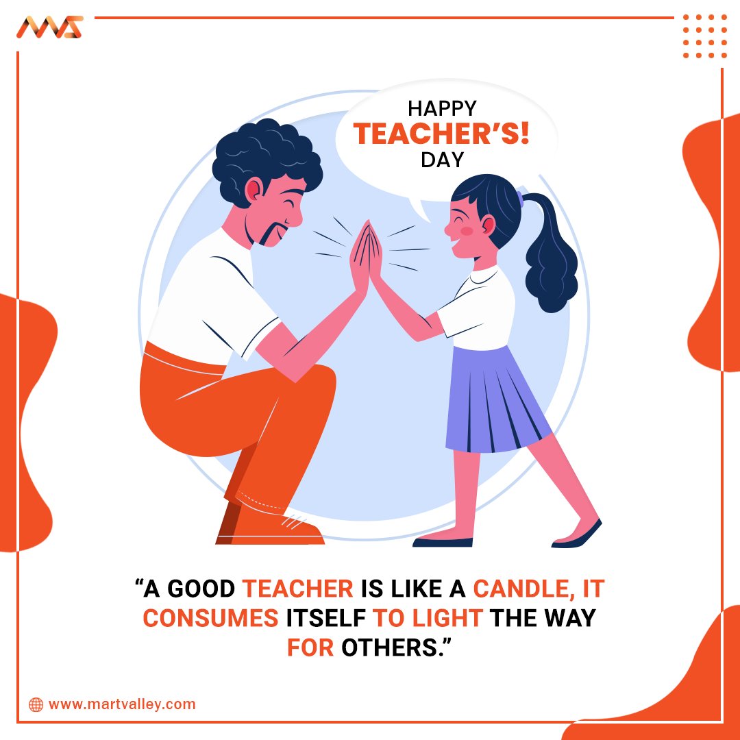 martvalley_mvs's tweet photo. "A good teacher is like a candle; it consumes itself to light the way for others."
Martvalley wishes everyone a Happy Teacher's Day!
#martvalley #martvalleyservices #mvs #definingthefuture #teachersday #teacher #teachers #happyteachersday #teachersofinstagram #teacherlife https://t.co/7wo4noPP5i