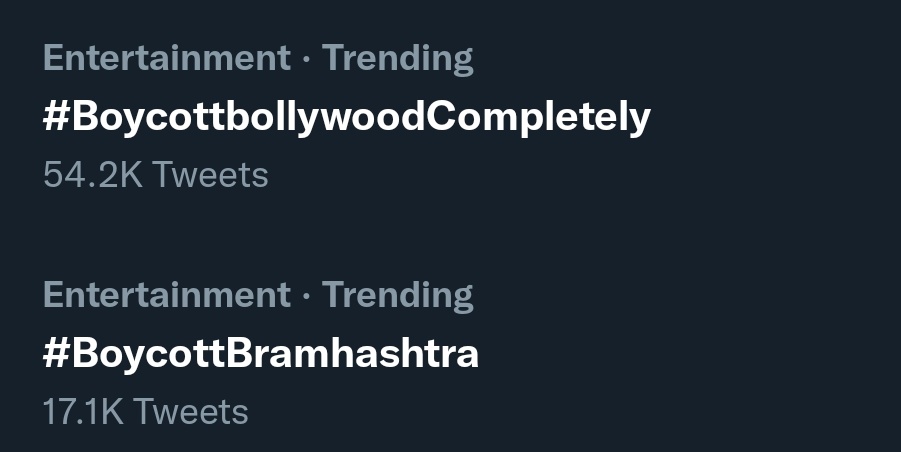 sumidas198's tweet photo. I support this trend #BoycottbollywoodCompletely trending with 54.2K tweets.

And #BoycottBramhashtra trending with 17.1 K tweets.

All nationalist come forward and support 🙏

SSRCase Revealed BW TrueColor https://t.co/BcA7YNPtId