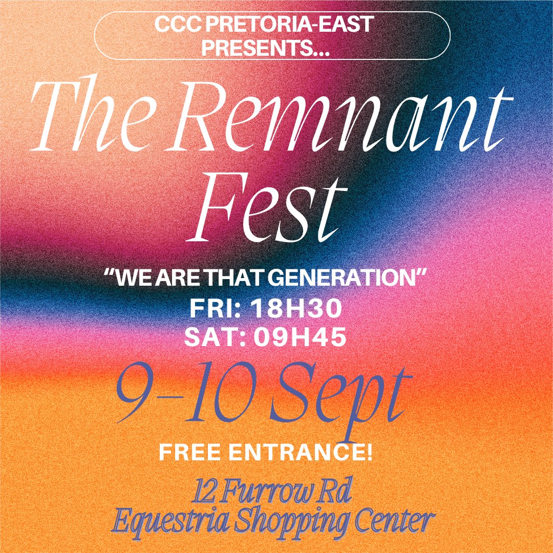 CCC_PEast's tweet photo. Calling on all young people…THIS IS THE WEEK‼️🔥‼️
The Remnant Fest is upon us and we can’t wait to host you😎
#TheRemnant
#WeThatGeneration
#Shareit https://t.co/dYLeIDiTRP