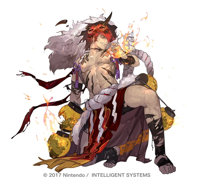 『ファイアーエムブレム ヒーローズ』さんにて、『ムスペル』様を描かせていただきました!ゴキゲン衣装で元気にお祭り参加しております!#FEH #FEHeroes #FEヒーローズ 