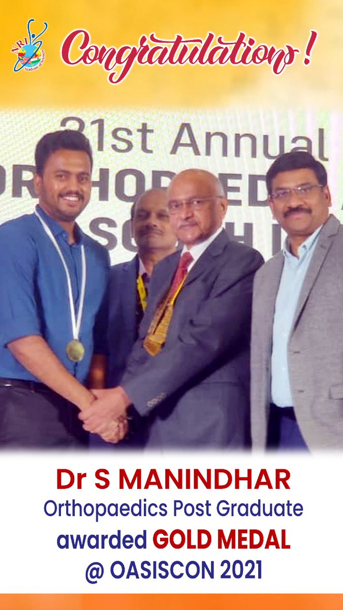 drksatya's tweet photo. Proud Moment for #TEAMORTHO #nrias 
Kudos to the team and medal winners and presenters in #OASISCON2022 https://t.co/hkBoY2jpdb