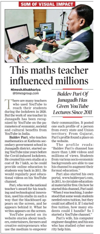 #HappyTeachersDay2022 

<a href="/Baldevpari/">Baldevpari (Two time's National Awardee Teacher)</a> ji has created his own Studio at a cost of 7 lakh, so he could provide online #education to students way back in 2011

Also received recognition from <a href="/IIMAhmedabad/">IIM Ahmedabad</a> <a href="/EduMinOfIndia/">Ministry of Education</a> <a href="/president/">US Presidents Biographies</a> <a href="/YouTube/">YouTube</a> &amp; many more

cc <a href="/TOIAhmedabad/">TOI Ahmedabad</a>