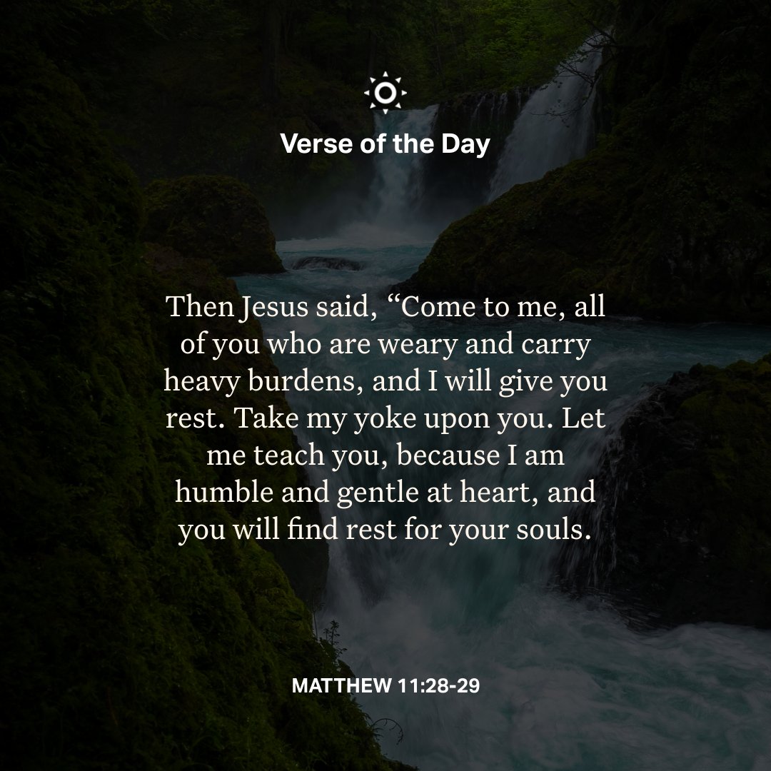 YouVersion's tweet photo. Matthew 11:28-29 https://t.co/sVGt61lwiT