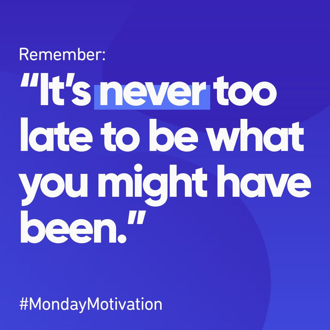 Whatever your goal is, it's never too late to start making progress towards it.

#mondaymotivation #lifelonglearning