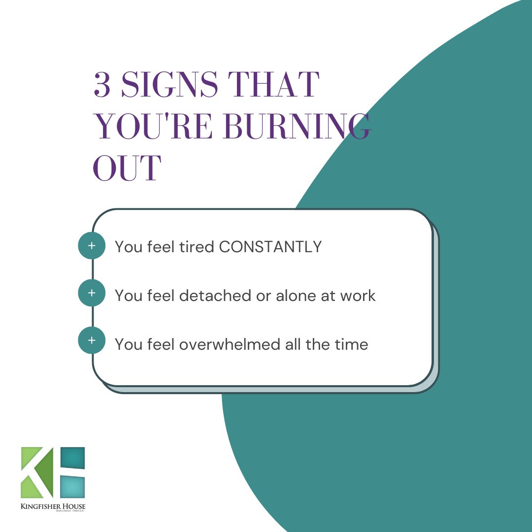 khbc_bromley's tweet photo. Are you working too hard?

If so, you need to make sure you're not burning yourself out.

If any or all of these signs sound like you, it's time to take a break and give yourself some time to recharge.

#mentalhealthmatters  #mentalhealthwellness  #mentalhealthuk https://t.co/7laJq4wfMv
