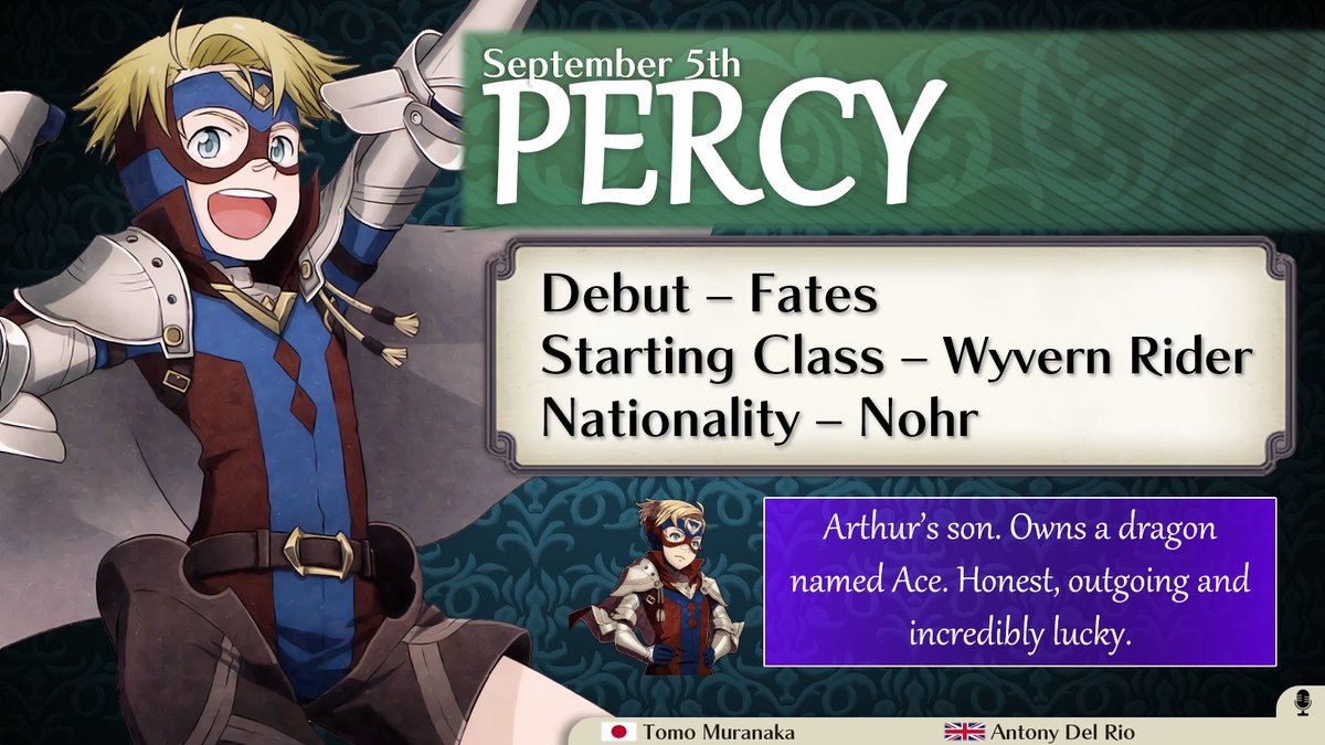 FE_BirthdayBot's tweet photo. Today, September 5th, is Percy's birthday! https://t.co/wOEiYWeoM2