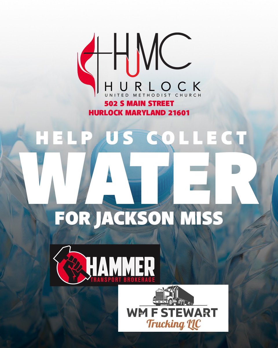 OnlyOneQueenB's tweet image. Hurlock United Methodist Church is collecting water for Jackson Mississippi please make donations to PayPal.me/hurlockumc