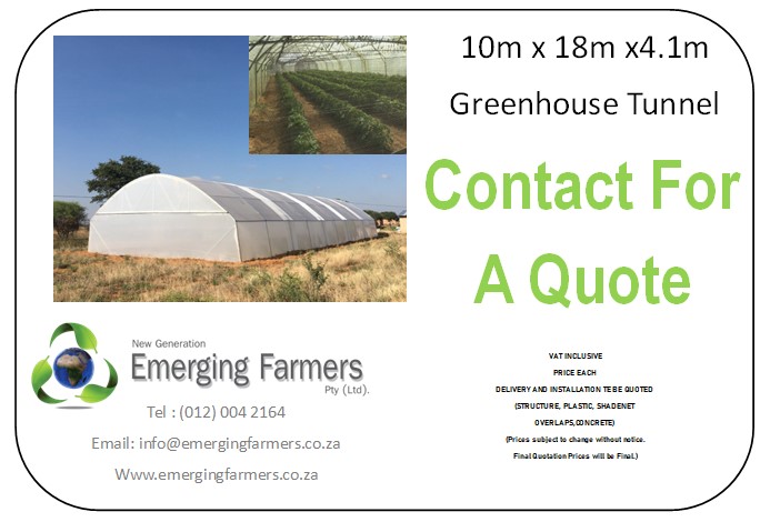 FarmersSA's tweet photo. 10m x 18m x 4.1m Greenhouse Tunnel 
Contact Us For A Quote
Tel: (012) 004 2164
WhatsApp: 0833300999 
E-mail: info@emergingfarmers.co.za
Website: https://t.co/vpczlc70bh https://t.co/kcFipyoQFq