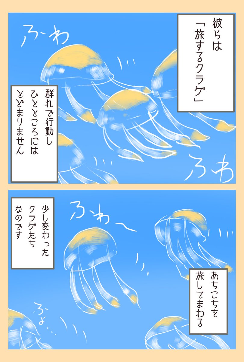 ZeroxeighT's tweet photo. 「赤ちゃんクラゲと星の子のはなし」

4/13

⚠️以下の捏造設定含みます
・クラゲの種類、生態
・光の生物(鳥)とのおしゃべり

苦手な方はご注意ください
 #sky漫画 https://t.co/lLOVzpKI0x