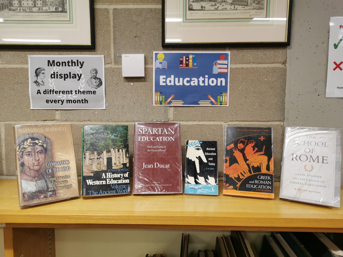 CFLcam's tweet photo. This month, our book display is celebrating education in the Classical world. All of the books are available to borrow, so have a browse!
We will profile one of the books each day.
#ClassicsLibrary #BookDisplay #LibraryTwitter https://t.co/fZSOH5GJwH