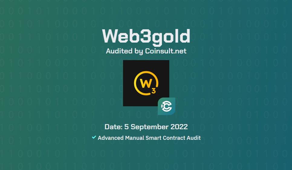 🔒 New audit completed for 
<a href="/Web3GoldBsc/">Web3Gold</a> 

Read more:
coinsult.net/projects/web3g…

🐦Twitter: 
x.com/Web3GoldBsc

📱 Telegram: 
t.me/Web3GoldBsc

🌐 Website:
web3gold.finance