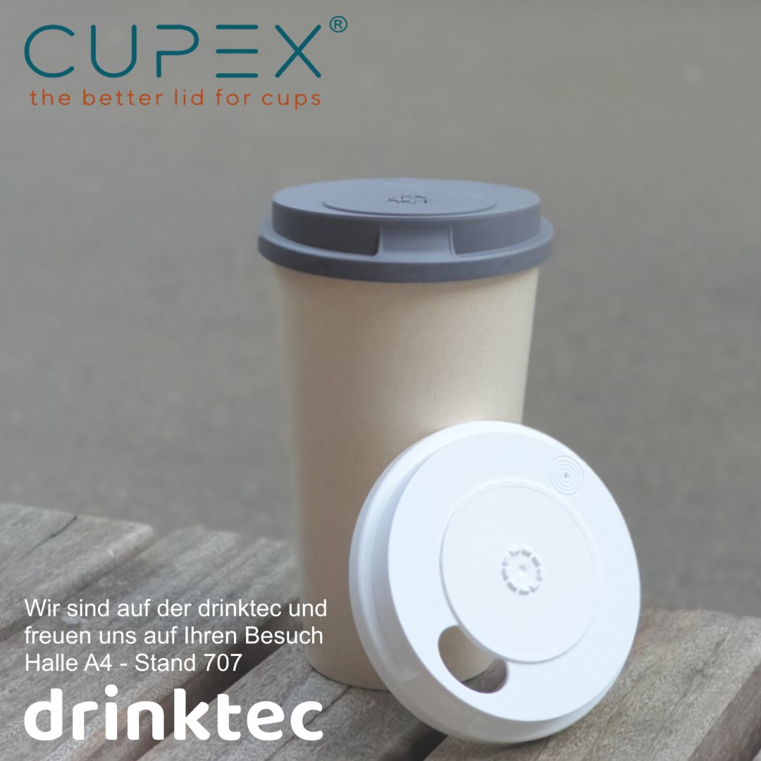 cupex2go's tweet photo. Wir sind auf der @drinktec 2022 in München und freuen uns auf Ihren Besuch.
Halle A4 - Stand 707

https://t.co/Qer9FVmkLP

#reusablelid  #mehrwegdeckel #coffeetogo https://t.co/oYttQ8eUcb