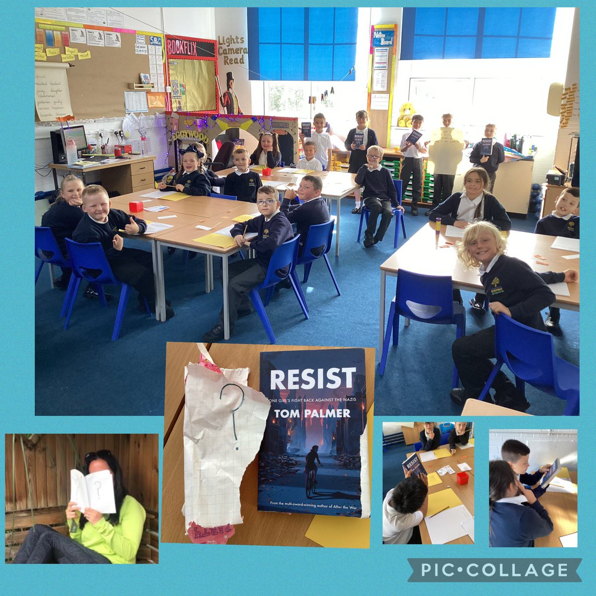 EgremontY3and4's tweet photo. Y4 have had their book revealed today 📚😍They are excited to dive into Resist by @tompalmerauthor and they have hit the ground running with inference using the front cover🙌@EgremontPrimary @OakTreesMAT https://t.co/Lzv1RGGBDC