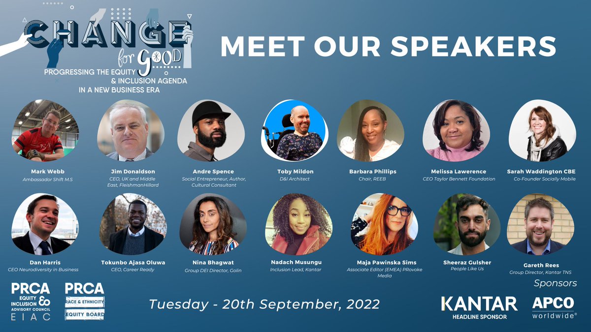 Just two weeks to the first in person PRCA EIAC conference on 20th September. A big shout out to our sponsors for enabling this conversation <a href="/Kantar/">Erhan Kantar</a> <a href="/apcoworldwide/">APCO</a> <a href="/FTIConsulting/">FTI Consulting</a>. Places are limited so register in advance. Looking forward to seeing you on the day👇🏾👇🏾👇🏾