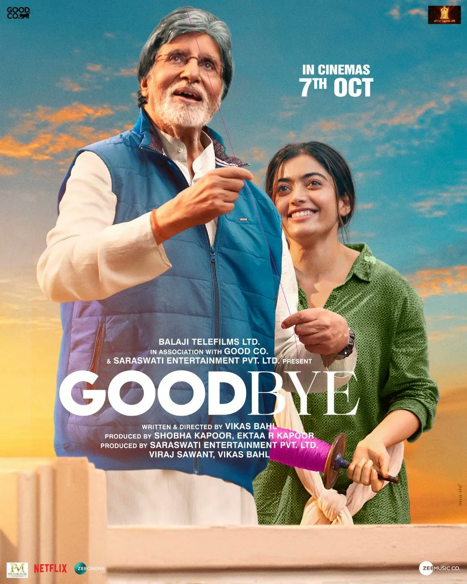 CarnivalCin's tweet photo. Jab family ki ho baat, toh aapke bina kaise ho sakti hai hamare #Goodbye ke kisson ki shuruat? ❤️

#GoodbyeTrailer out tomorrow!

#Goodbye releasing in cinemas near you on 7th October 2022. #GoodbyeOnOct7

@SrBachchan
 
@iamRashmika

 #carnivalcinemas #comecelebrate https://t.co/V4GOEZDKWs