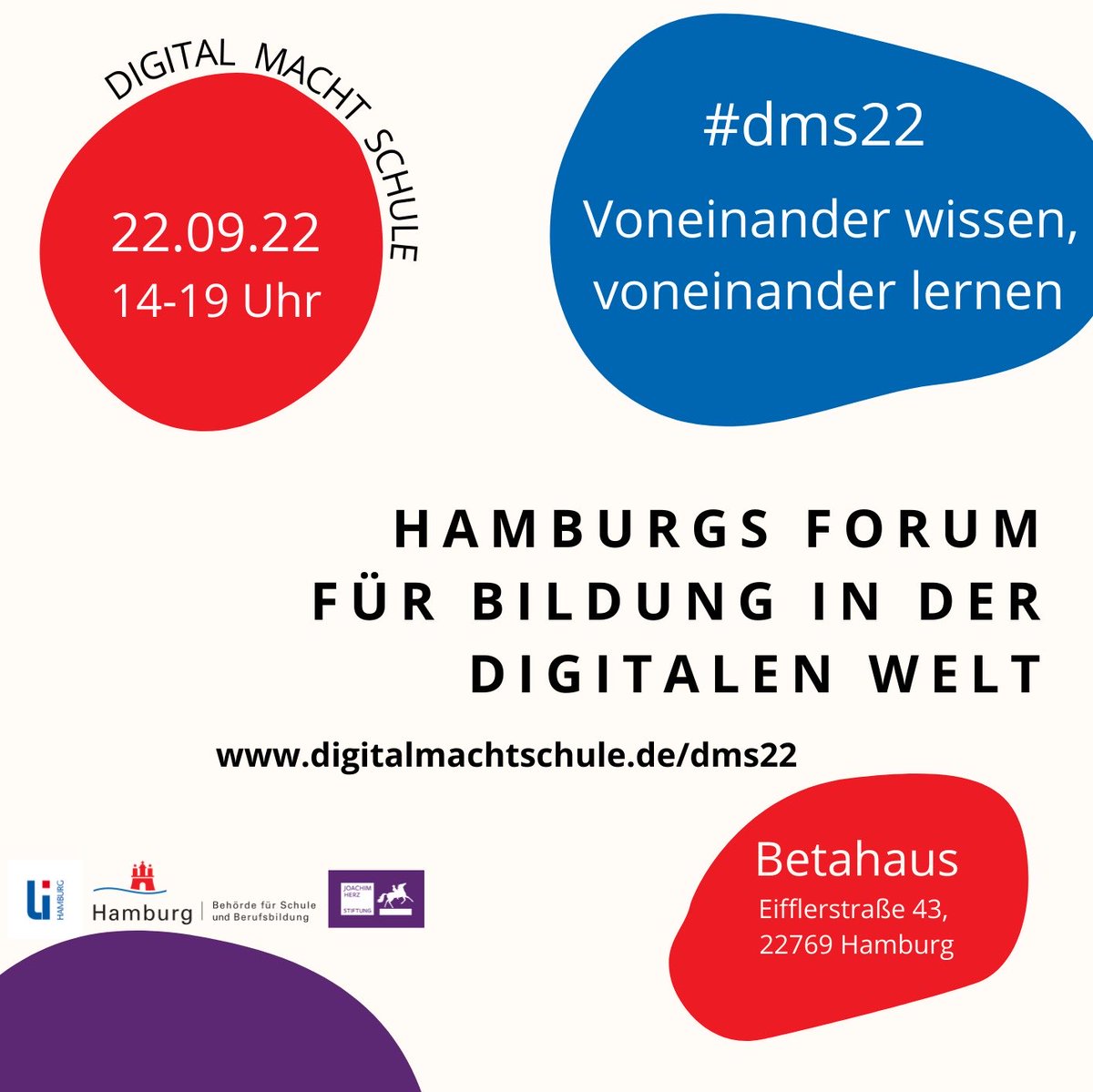 hh_bsb's tweet photo. Am 22.9.22 bietet Digital macht Schule - #dms22 - allen Hamburger Lehrkräften von 14-19 Uhr im Betahaus Raum für Vernetzung und Austausch über Ideen, Erfahrungen und Konzepte zur digitalen Schul- und Unterrichtsentwicklung. Weitere Infos: https://t.co/MCel5Gb77J #twlz https://t.co/OYGrChqhT5