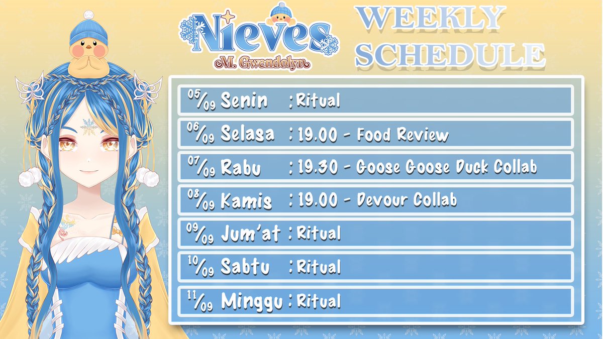 Wendymissja's tweet photo. [ SCHEDULE UPDATED ]
Berikut hastag menyeluruh untuk Wendy❄ :
• General : #WendyMissja
• Live Streaming : #WendyMisstream
• Art : #WendIllust
• Clip : #WendClip
• Meme/Shitpost : #WenXixi
• Horror/Mystery : #WenDevil / #MissTerry
• Story : #WenDemiurgic
• Nsfw : #WeNutz https://t.co/jPz5irlDnq