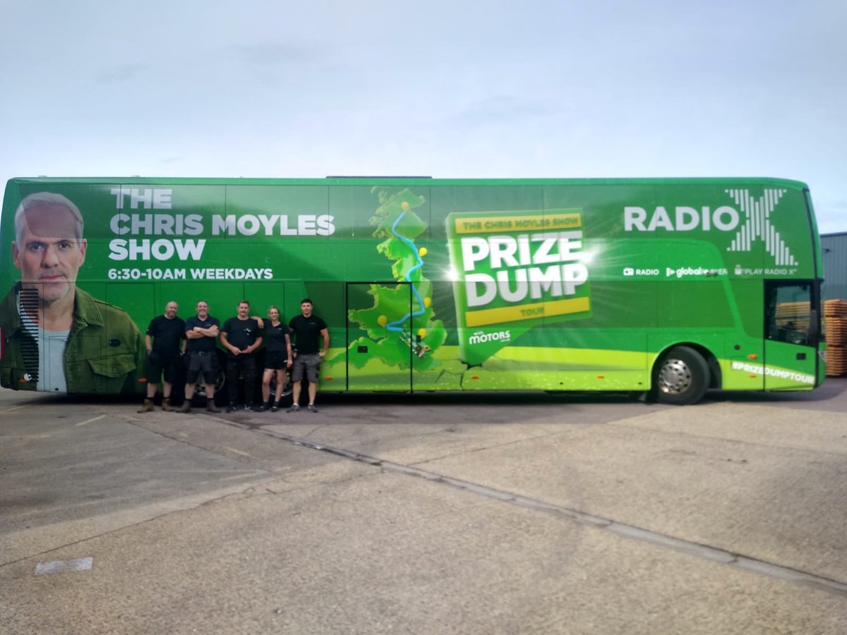 ScottAH777's tweet photo. @RadioX @ChrisMoyles @Pipskin here we are the @MediafleetLtd wrap team, was great to be involved, thank you Scott Adam Eddie Samantha &amp; Martin https://t.co/8SADArfDXu