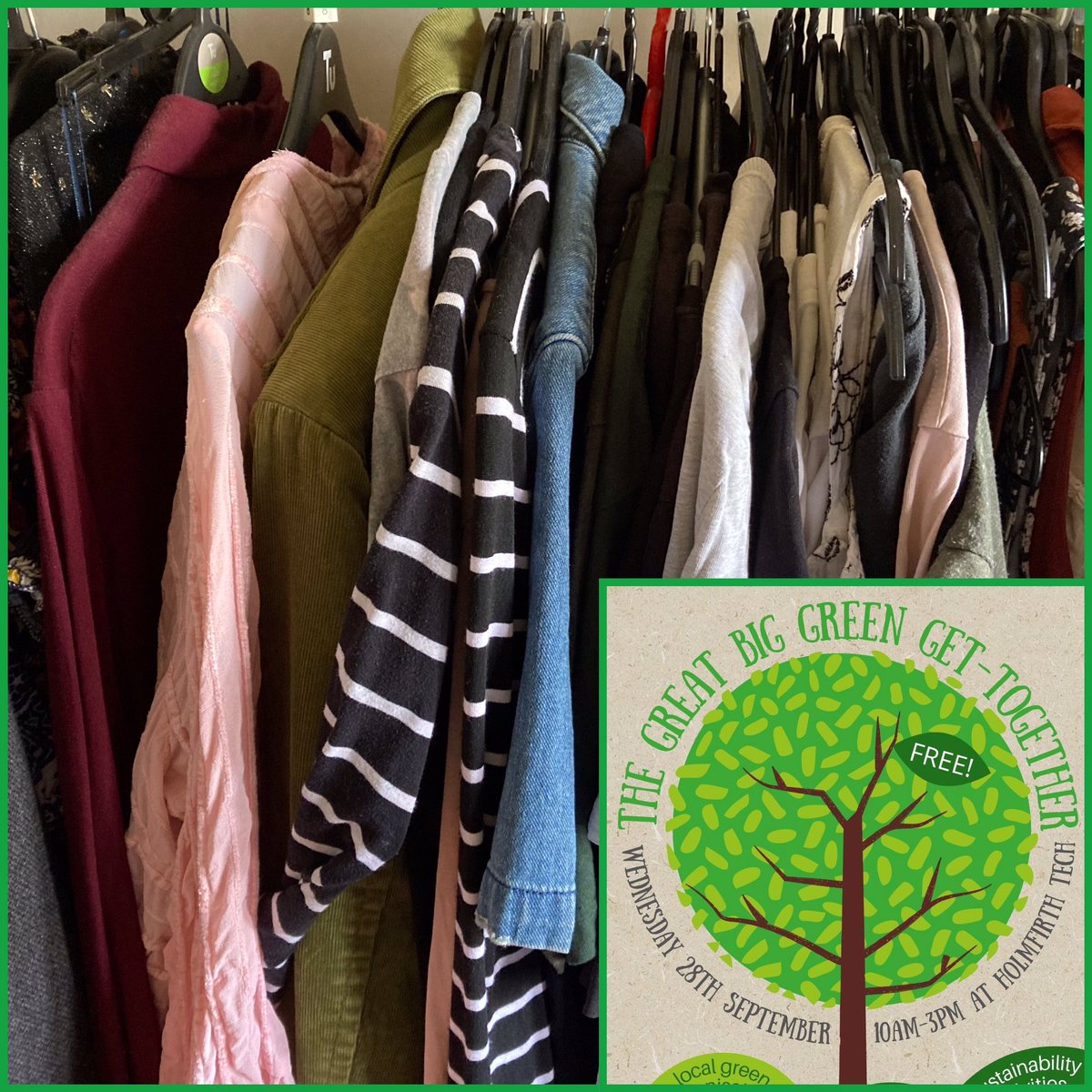 It’s #secondhandseptember!! Perfectly timed for our mini clothes swap at The Great Big Green Get-Together at @Holmfirth_Tech on 28th September.

Bring unwanted items from your wardrobe to swap for new ones! Sustainable fashion at its best ♻️ 🌍