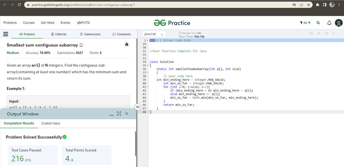 Sidheswar2001's tweet photo. Hey Folks!
Day 19/30 of #30Daysofcode 
I solved the POTD: Smallest sum contiguous Sub-Array.
@scaler_official 
#codewithscaler #scalerlearning 
#scalerdiscord #scaler 
My partner for this Challenge is
@Kaushik080101 . https://t.co/Evws1YoJ59