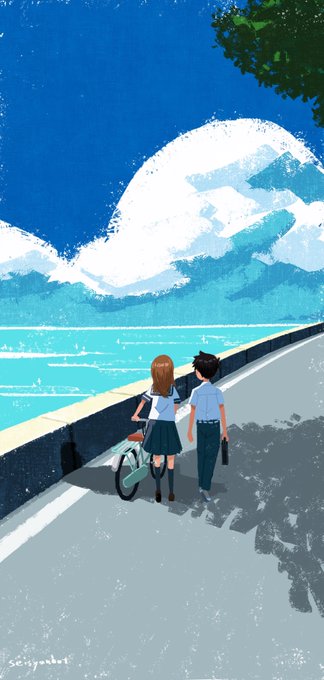 「bicycle brown hair」 illustration images(Latest)｜3pages