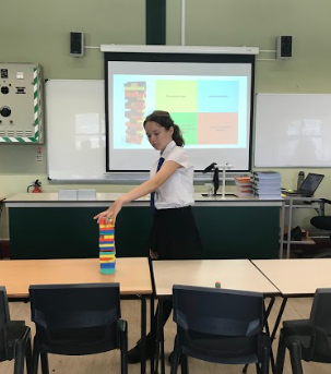 MissBackhouse1's tweet photo. 'Get to know you' Jenga to start the day with my new year 12 form. Excited to be a part of their sixth form journey! @Bassaleg6th @BassalegSchool1  #believingandbelonging 🦌 https://t.co/E28Kw9djat