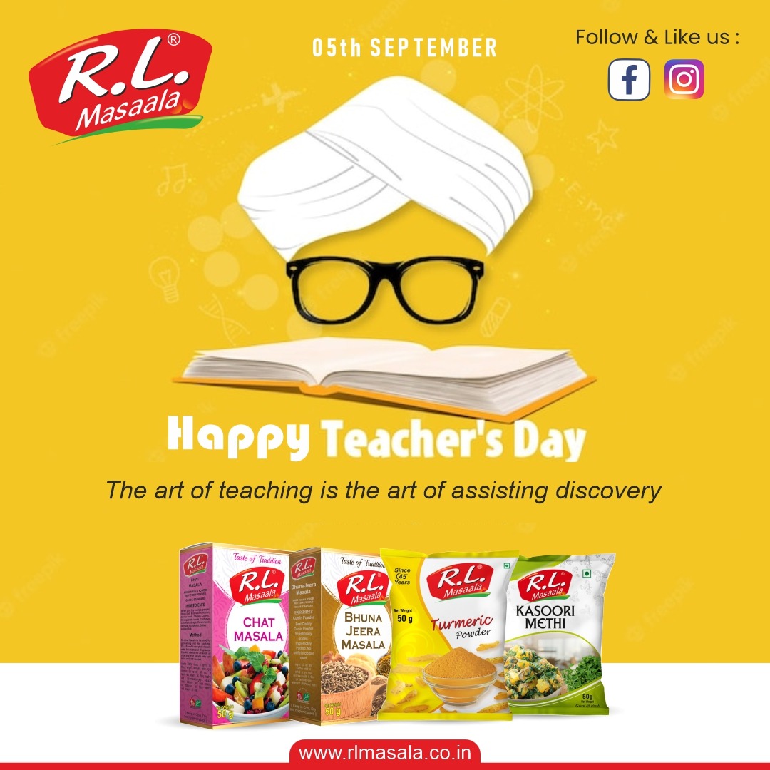 “A teacher is someone who gives you a place to stand and a hand to help you find your way.” Happy Teachers Day to all the teachers. 👨🏻‍🏫👩🏻‍🏫
#HappyTeachersDay #samosamasala #spices #homemadespices #spicesbusiness #masala #Indianspices #RLMasala #RLMasalaVaranasi