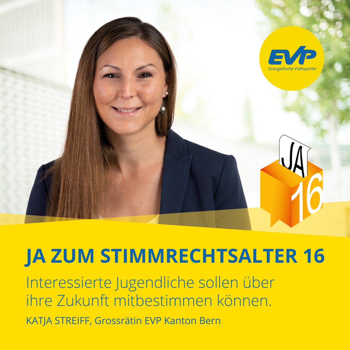 evppev_be's tweet photo. JA zu #Stimmrechtsalter16 @Kanton_Bern!
#Abst22 #BEVote #Stimmrechtsalter16JA #mitbestimmen #govote #Demokratie #direktedemokratie #AusLeidenschaftFürMenschUndUmwelt 
@KatjaStreiff @stimmrecht_16 https://t.co/U6VtrgUuAX