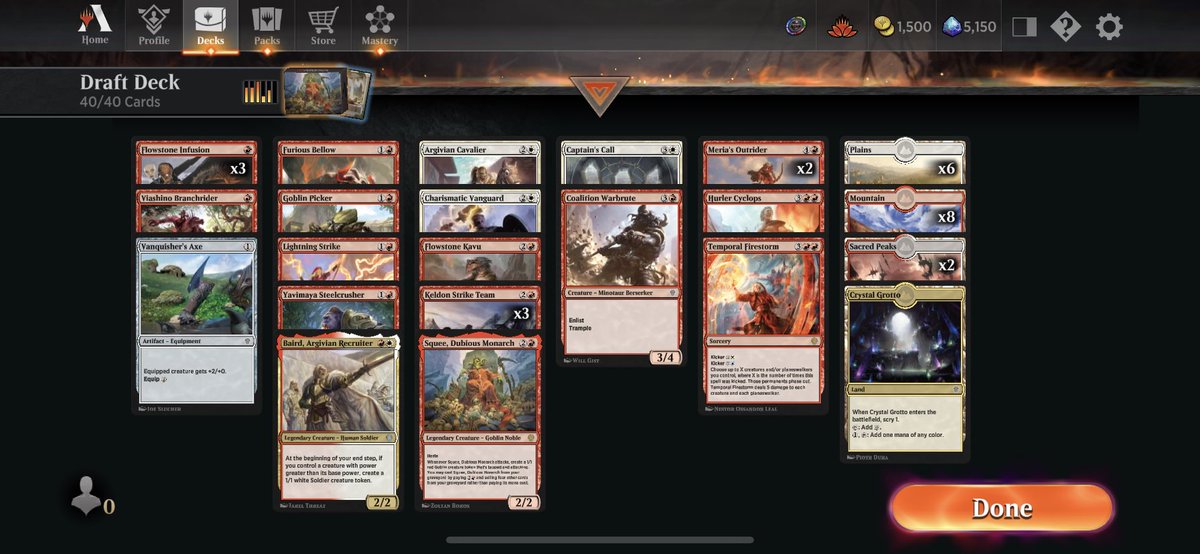 KingFatticus's tweet photo. My second 7-2 with another amazing draft deck. 

@MTG_Arena #mtgdominariaunited 
#MTGDMU #draft https://t.co/bWzPCAwC3d