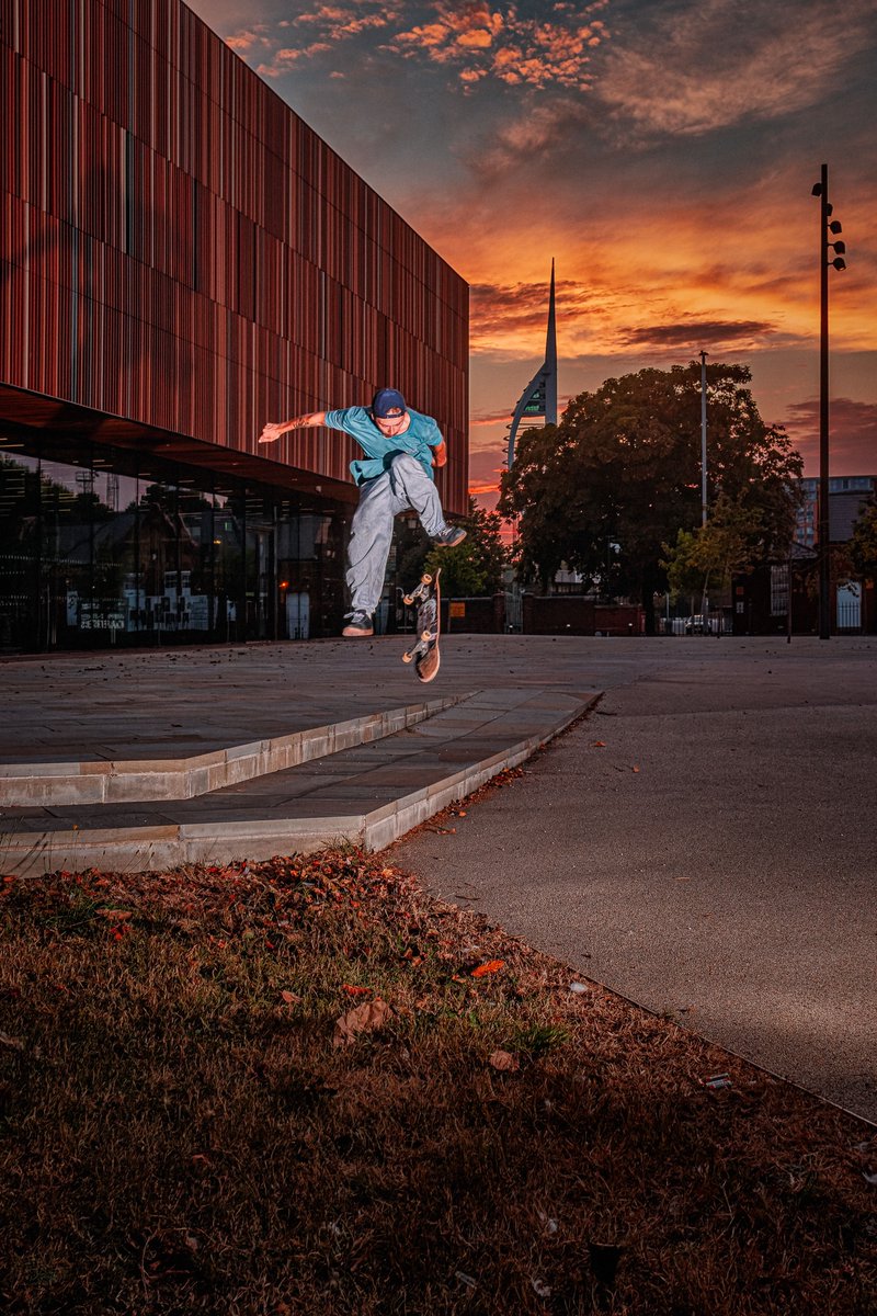 T.A - <a href="/jandjsskateshop/">J&J's Skate Shop</a> #deeznutz #sunset #skateboarding #Portsmouth and the @SpinnakerTower #skateboardphotography #skatetwitter #Mondayvibes #thrashermag